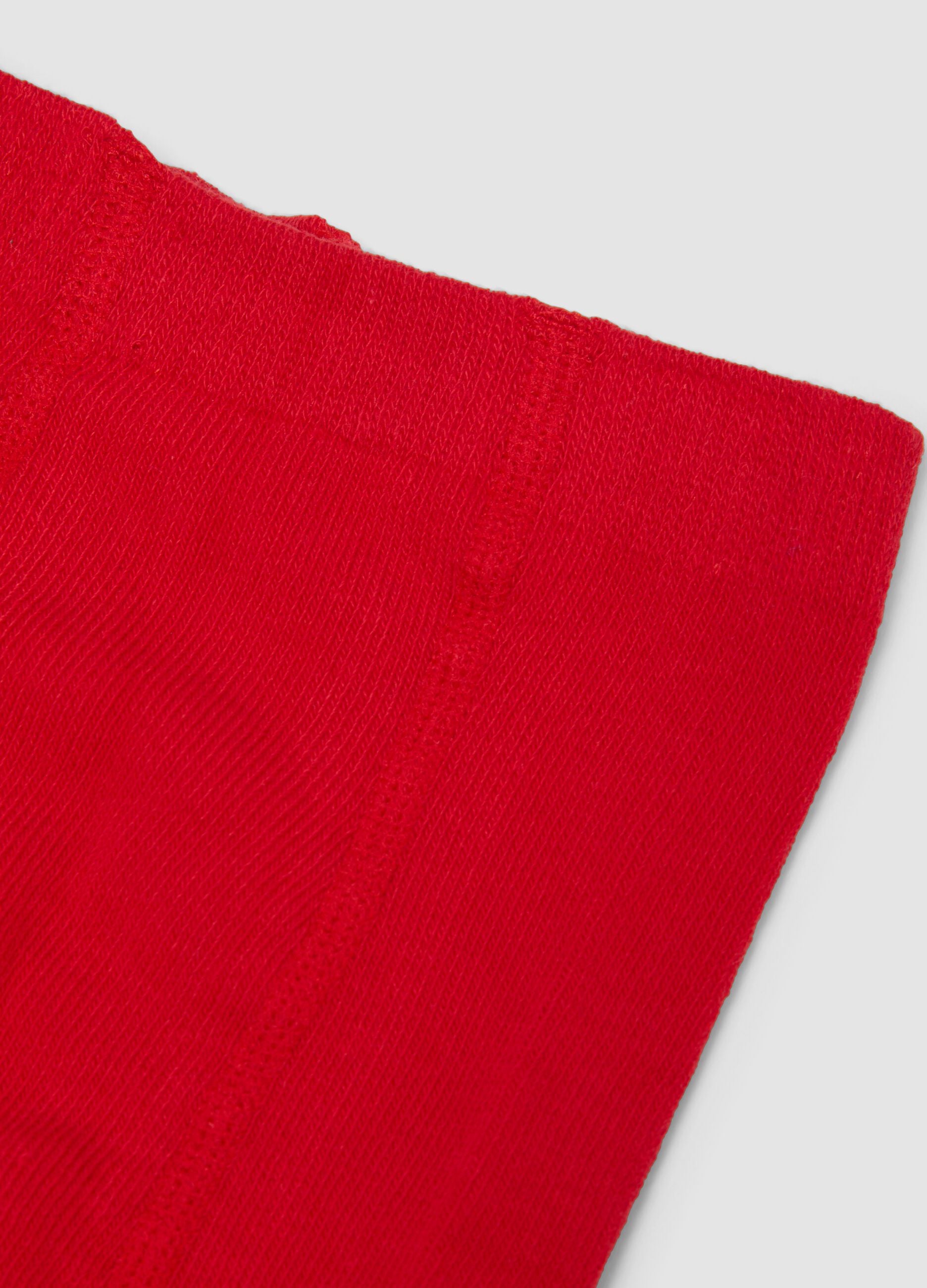 Red stretch organic cotton tights with Minnie print
