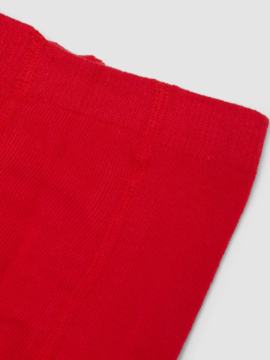 Red stretch organic cotton tights with Minnie print_2