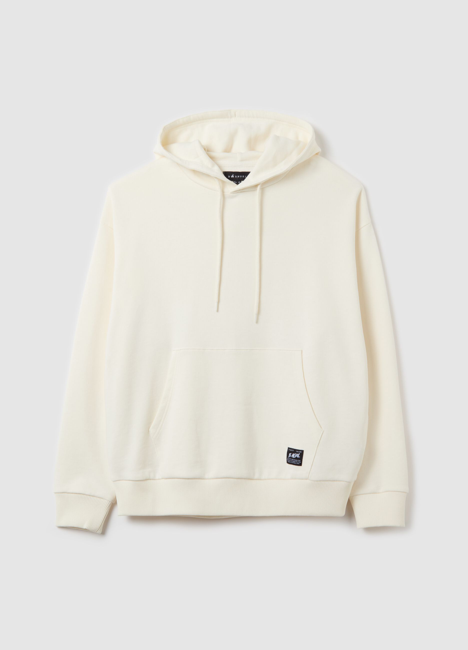 Felpa over fit in cotone con cappuccio 