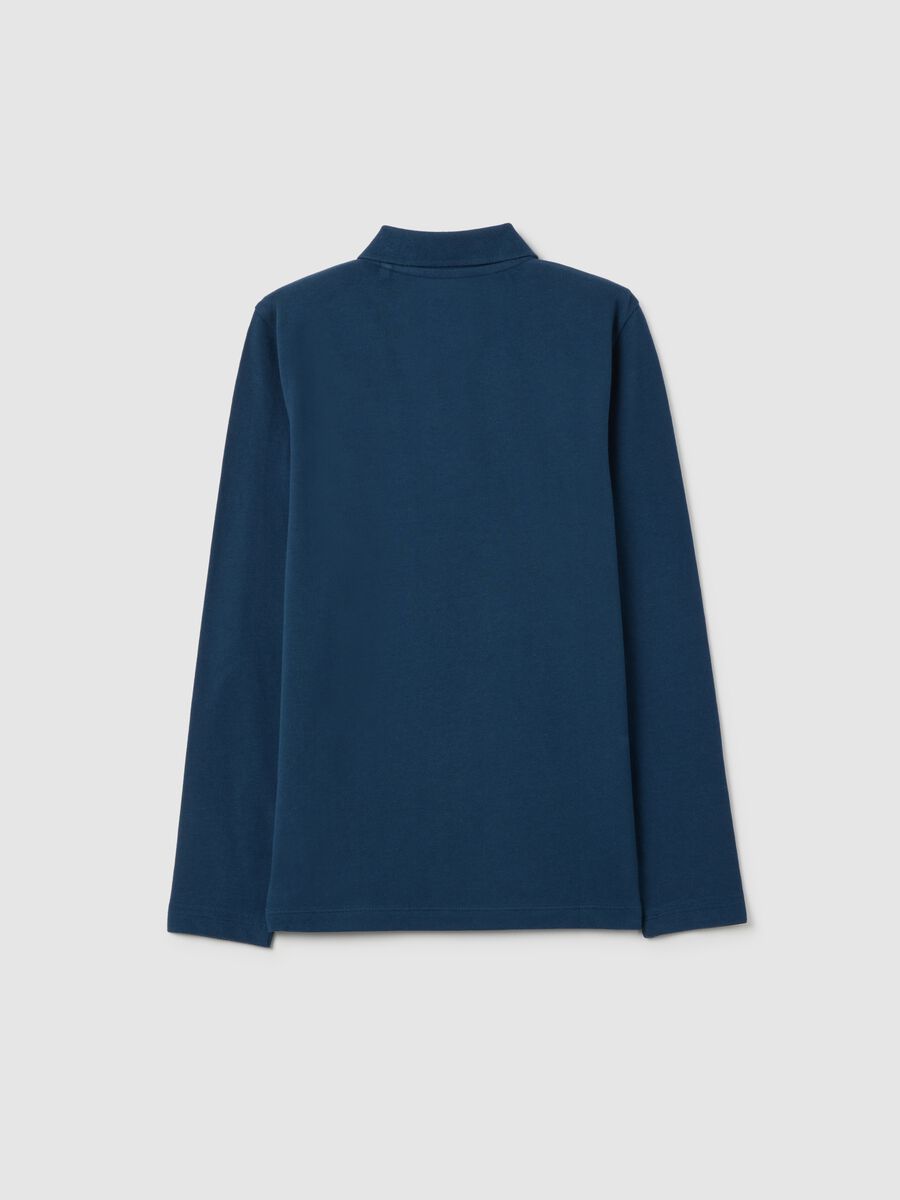 Boys' blue pure cotton polo regular fit_4
