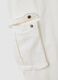 White slim fit stretch cotton blend cargo trousers_5