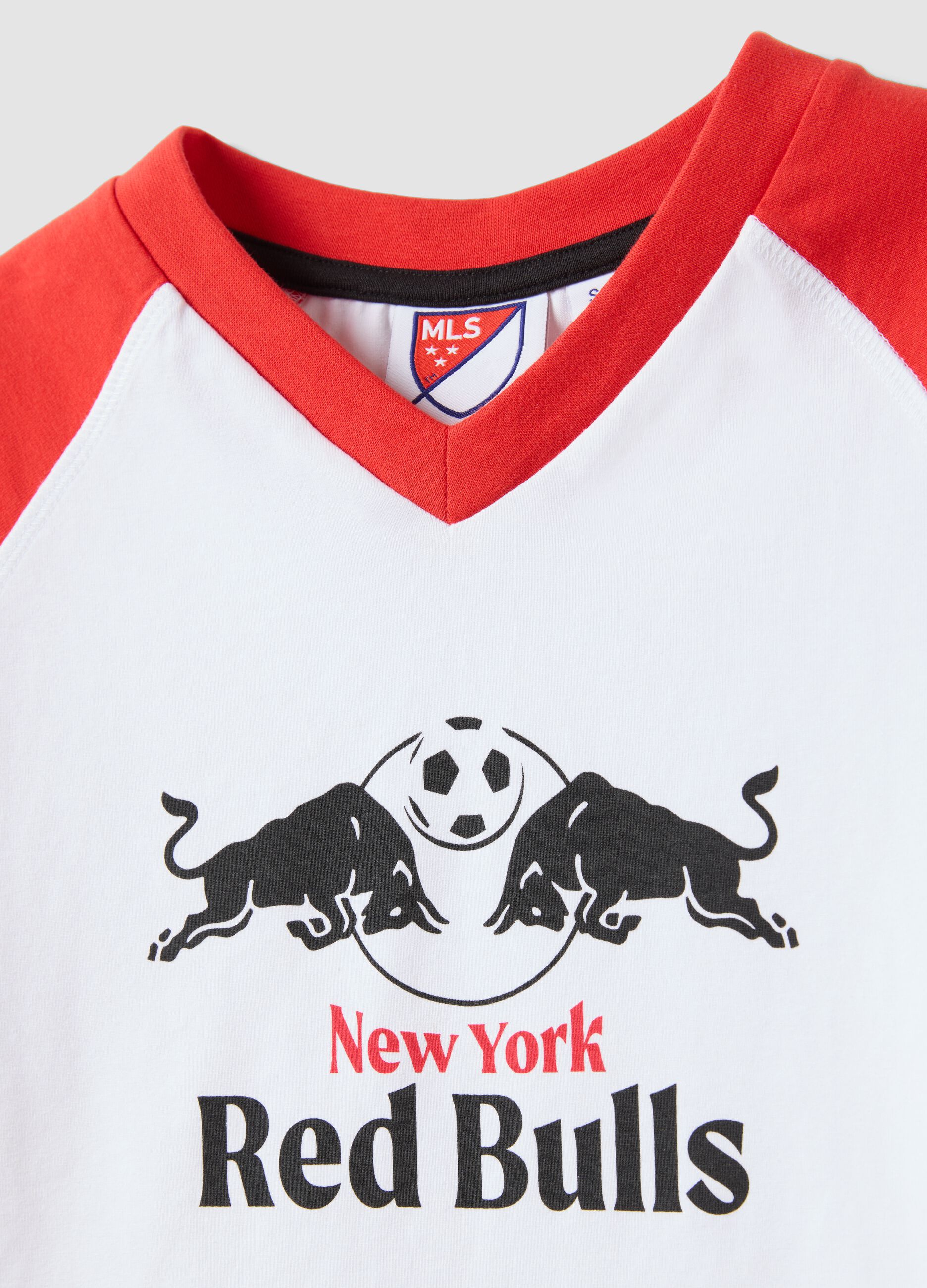 Pure cotton multicolour regular fit New York Red Bulls logo t-shirt
