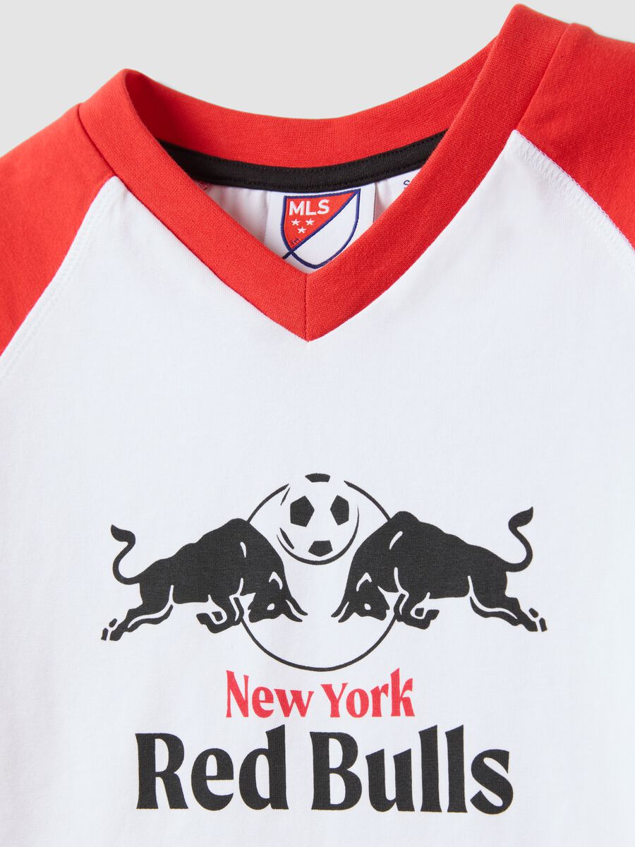 Pure cotton multicolour regular fit New York Red Bulls logo t-shirt_5