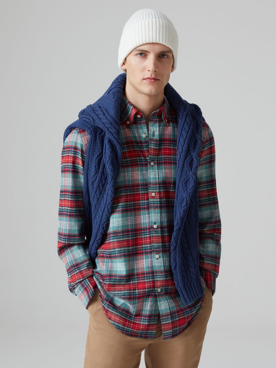 Camicia in flanella check button-down_0