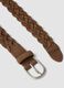 Brown braided genuine leather belt_1