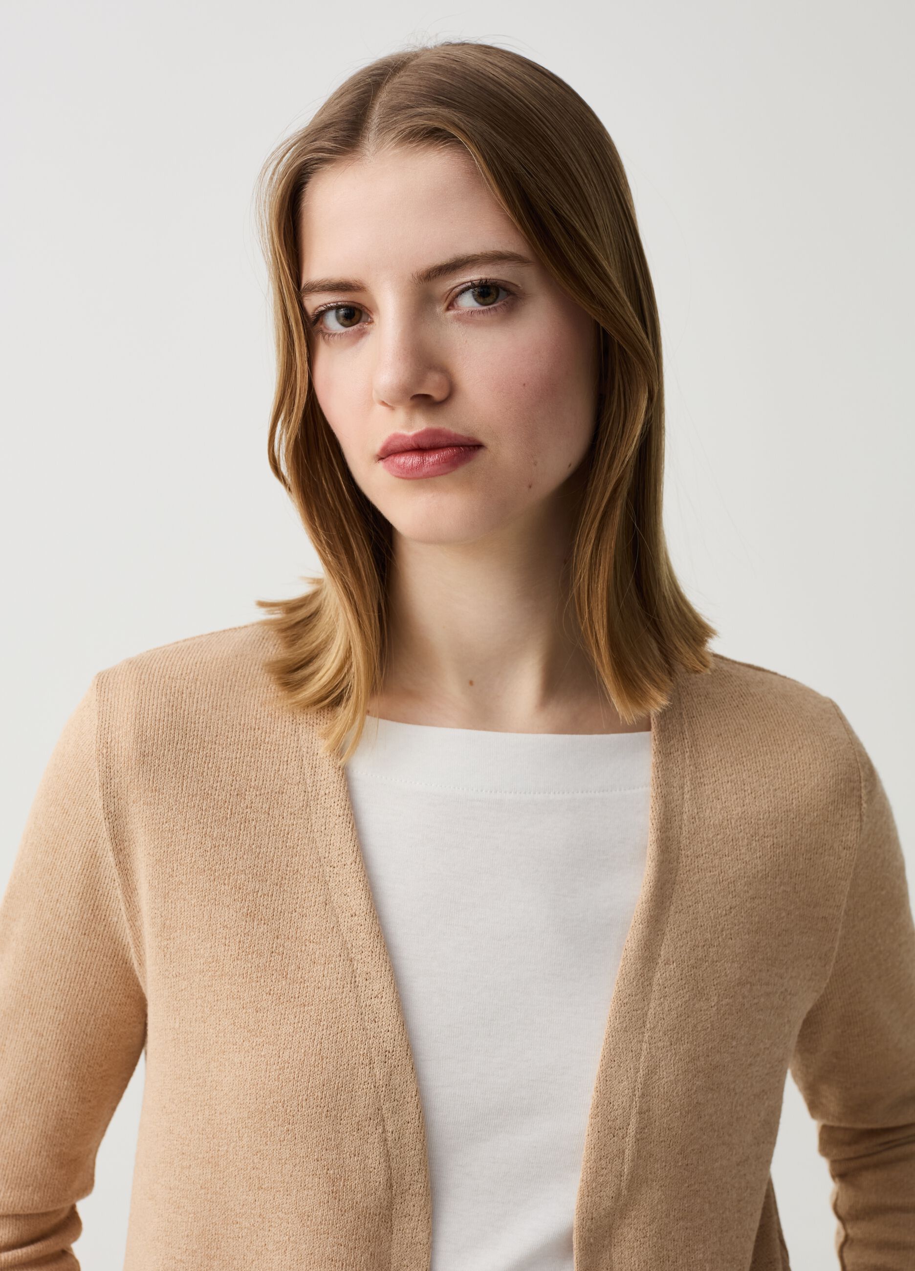 Open mélange cardigan