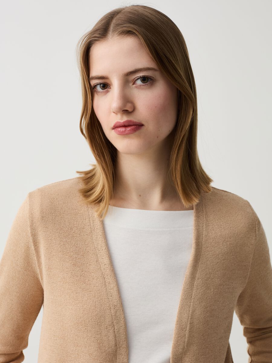 Open mélange cardigan_1