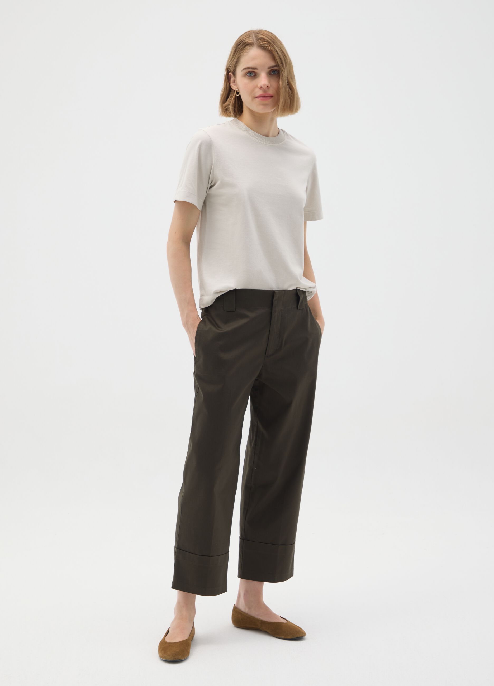 White T-shirt in pure Italian cotton regular fit