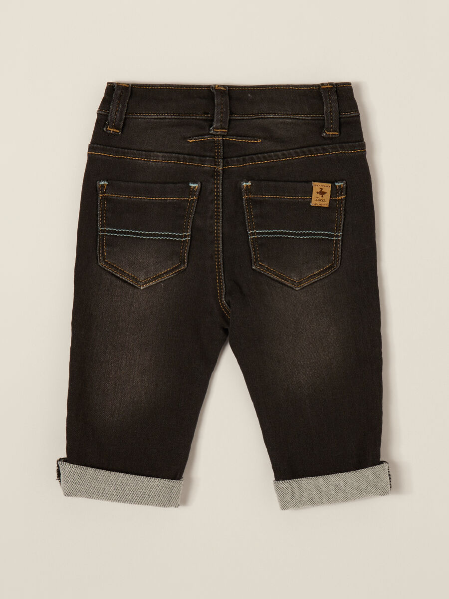 Brown baby trousers with pockets and cuffs_1