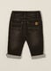 Brown baby trousers with pockets and cuffs_1