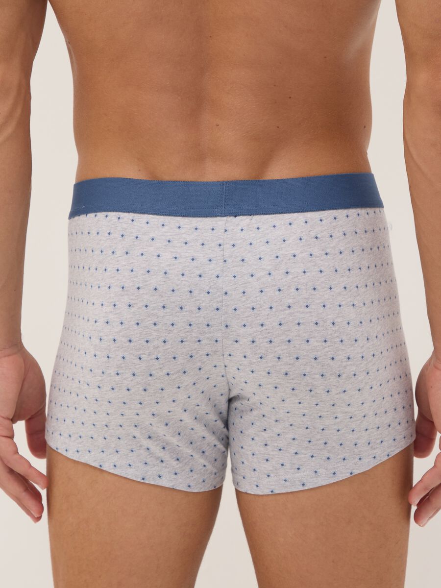Tripack di boxer grigi in cotone organico elasticizzato a pois_2