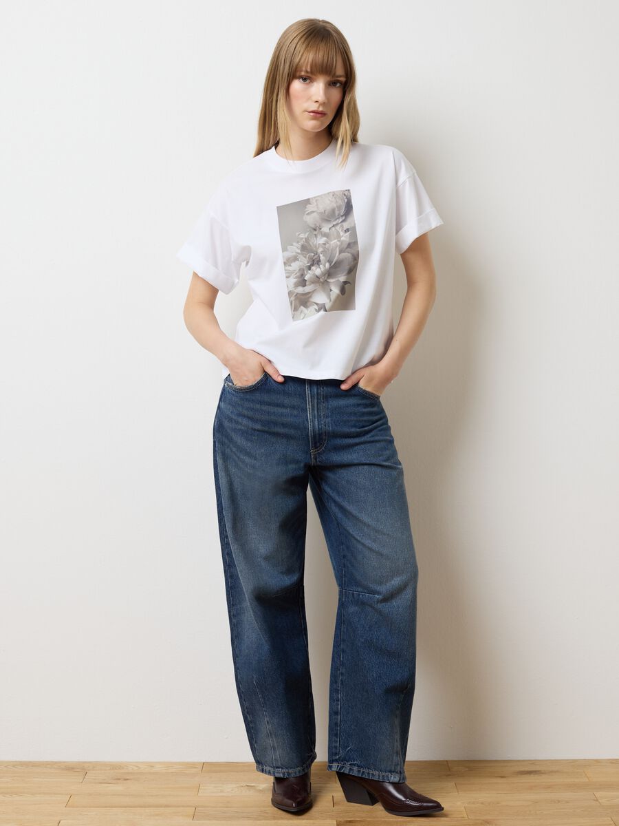 White pure cotton regular fit shirt with print_2