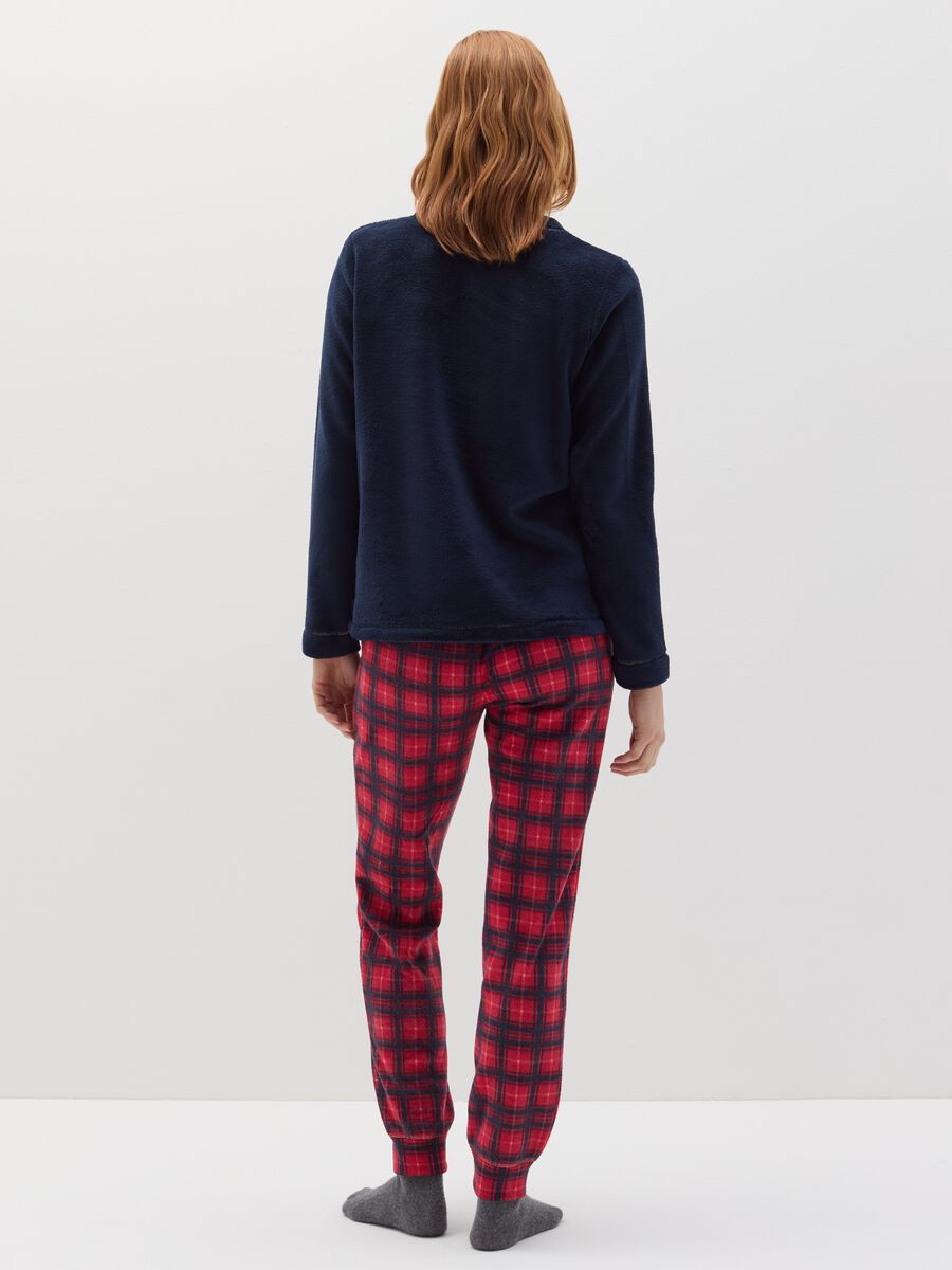 Long pyjamas in velour with Snoopy embroidery_3