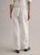 White pure linen straight-fit drawstring trousers_2