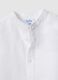 White linen and cotton baby shirt regular fit with mandarin collar_2
