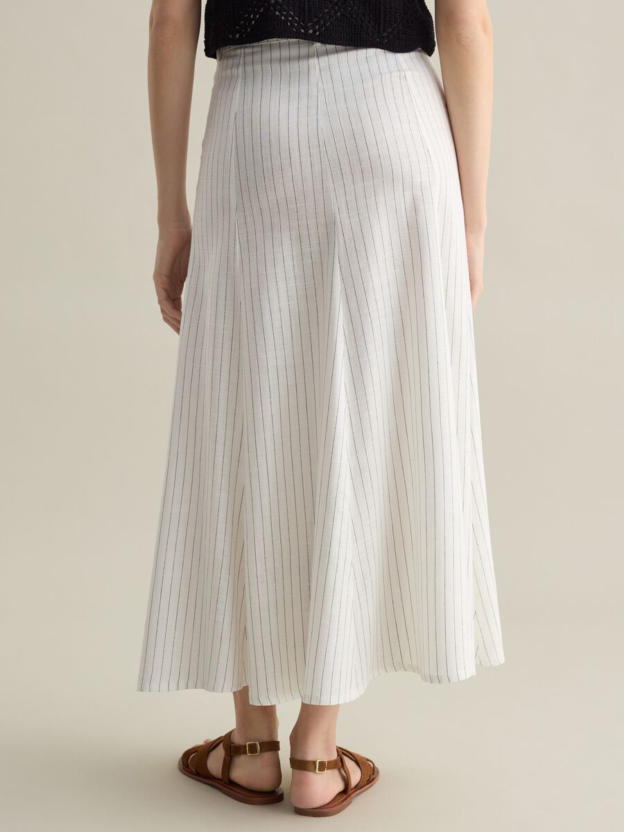 Long white pinstriped skirt_3