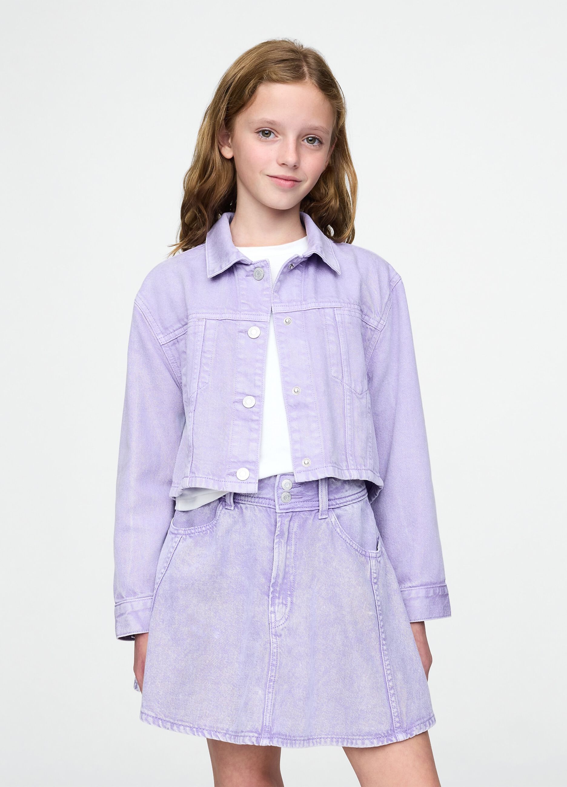 Purple cropped jacket for girls