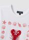 White pure cotton T-shirt with front print_1