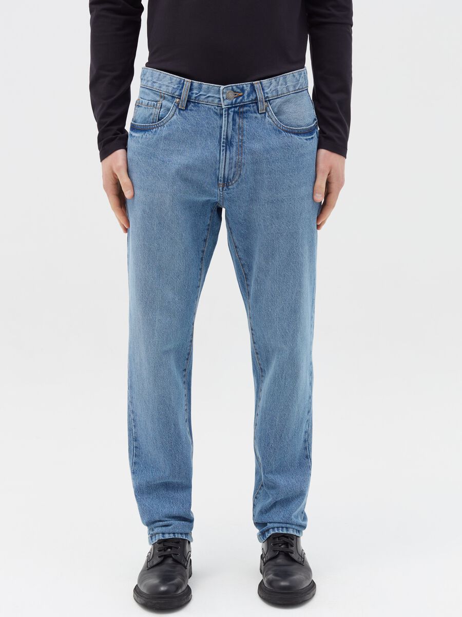 Jeans regular fit con scoloriture_1