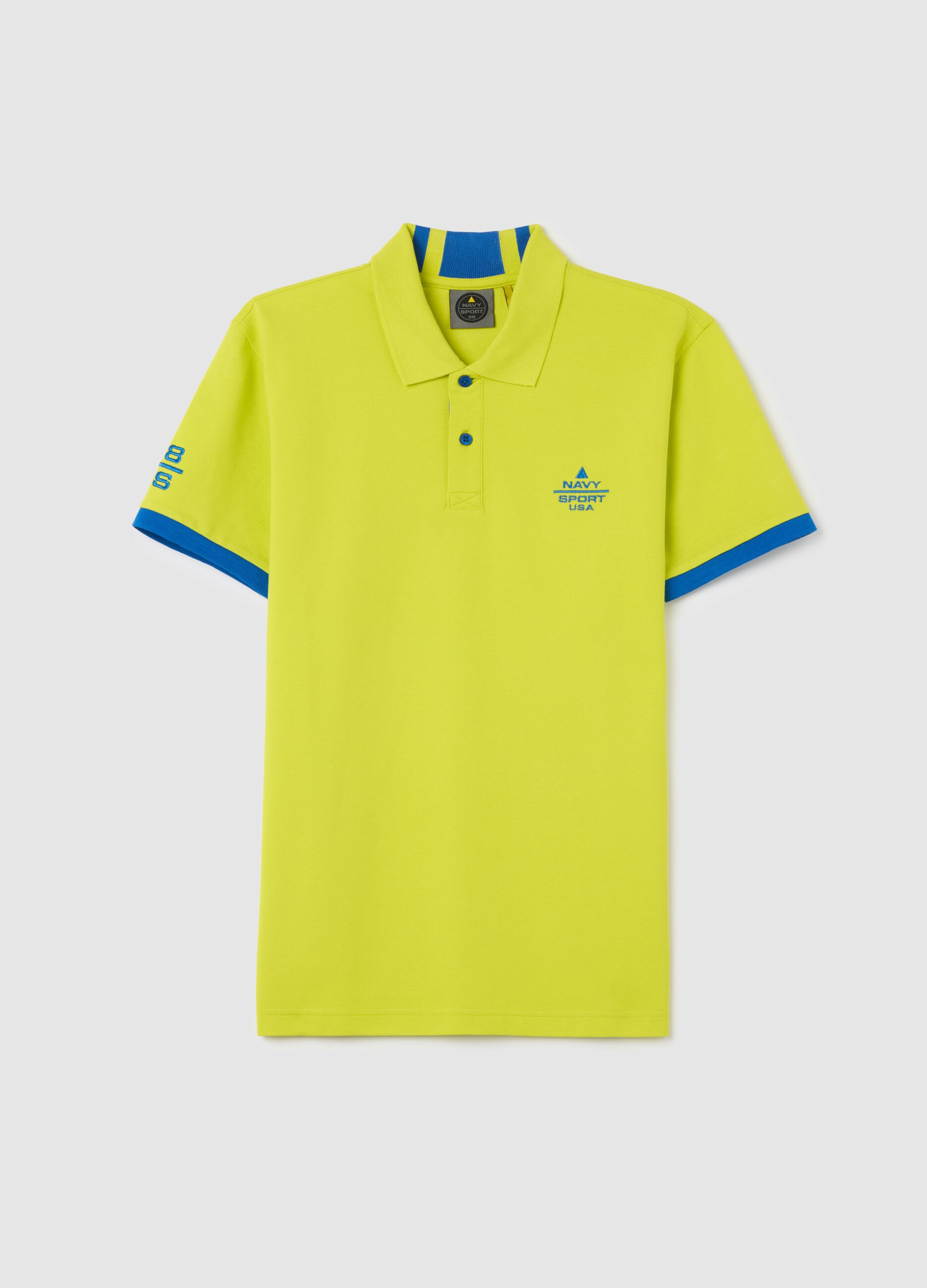 Yellow short sleeve cotton Navigare Sport polo