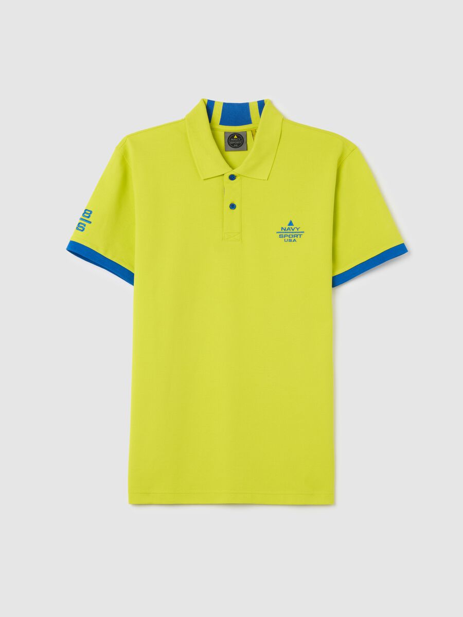 Yellow short sleeve cotton Navigare Sport polo_4