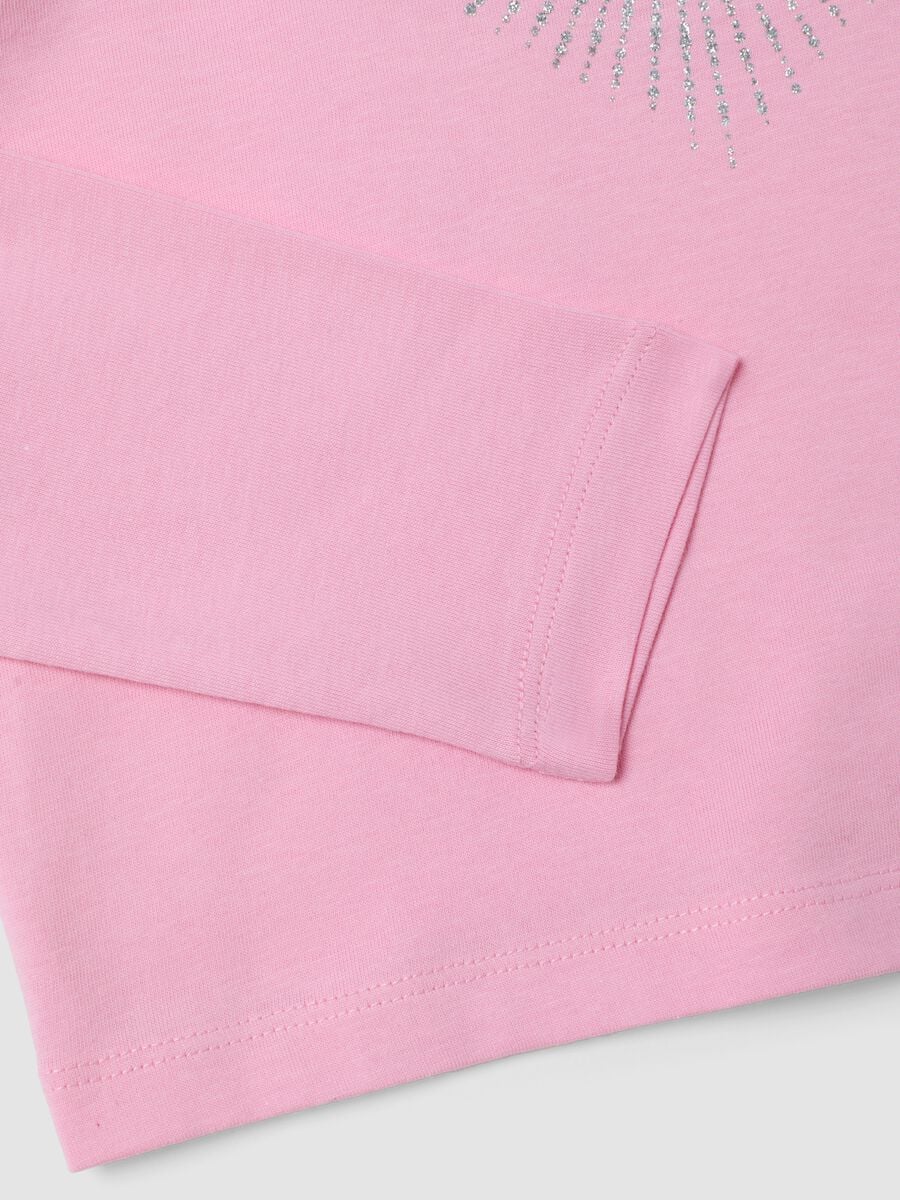 T-shirt rosa in puro cotone organico con girocollo_3
