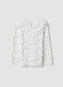 White organic stretch cotton T-shirt with pattern_1