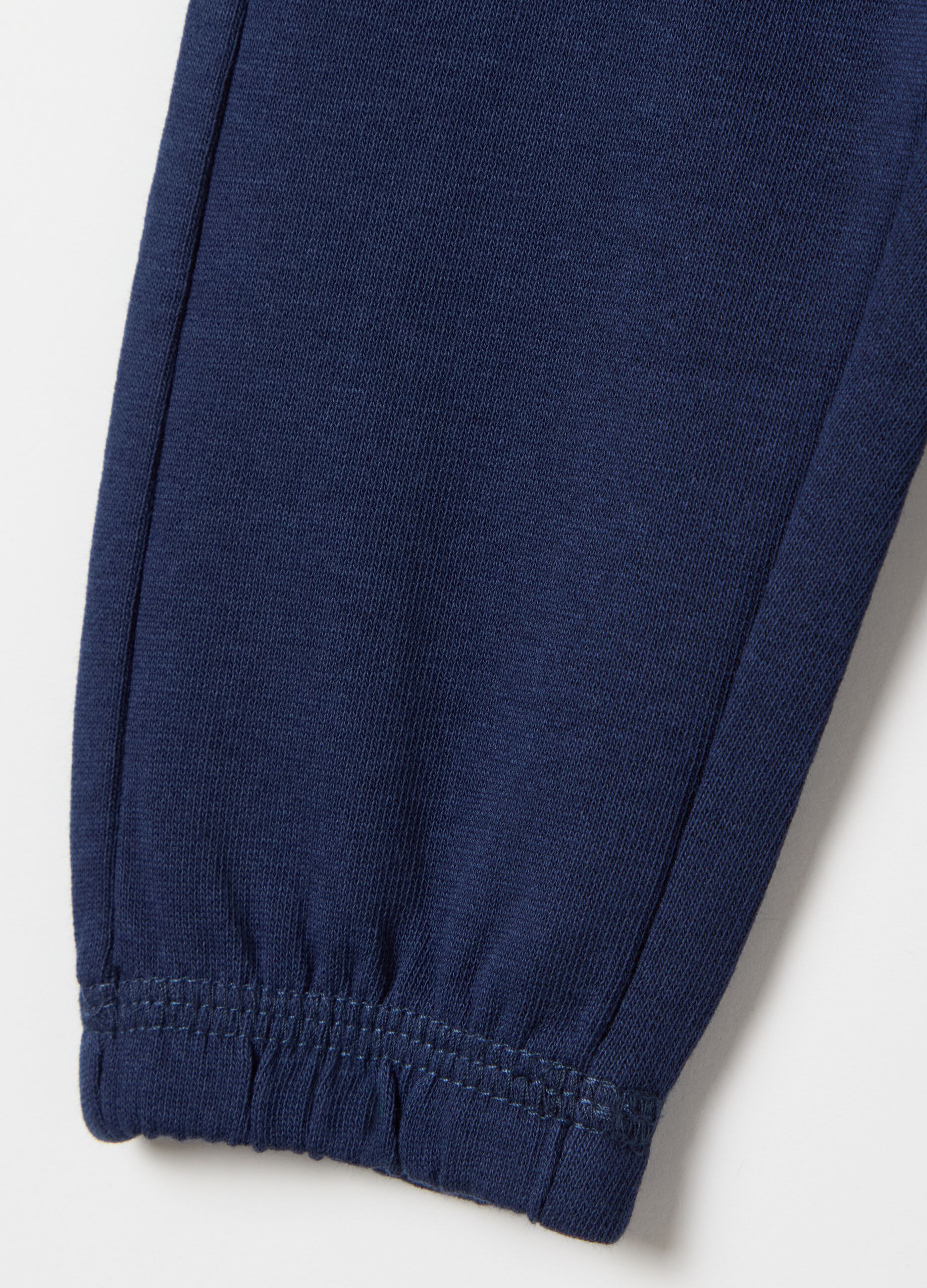 Cotton joggers with elasticated trims