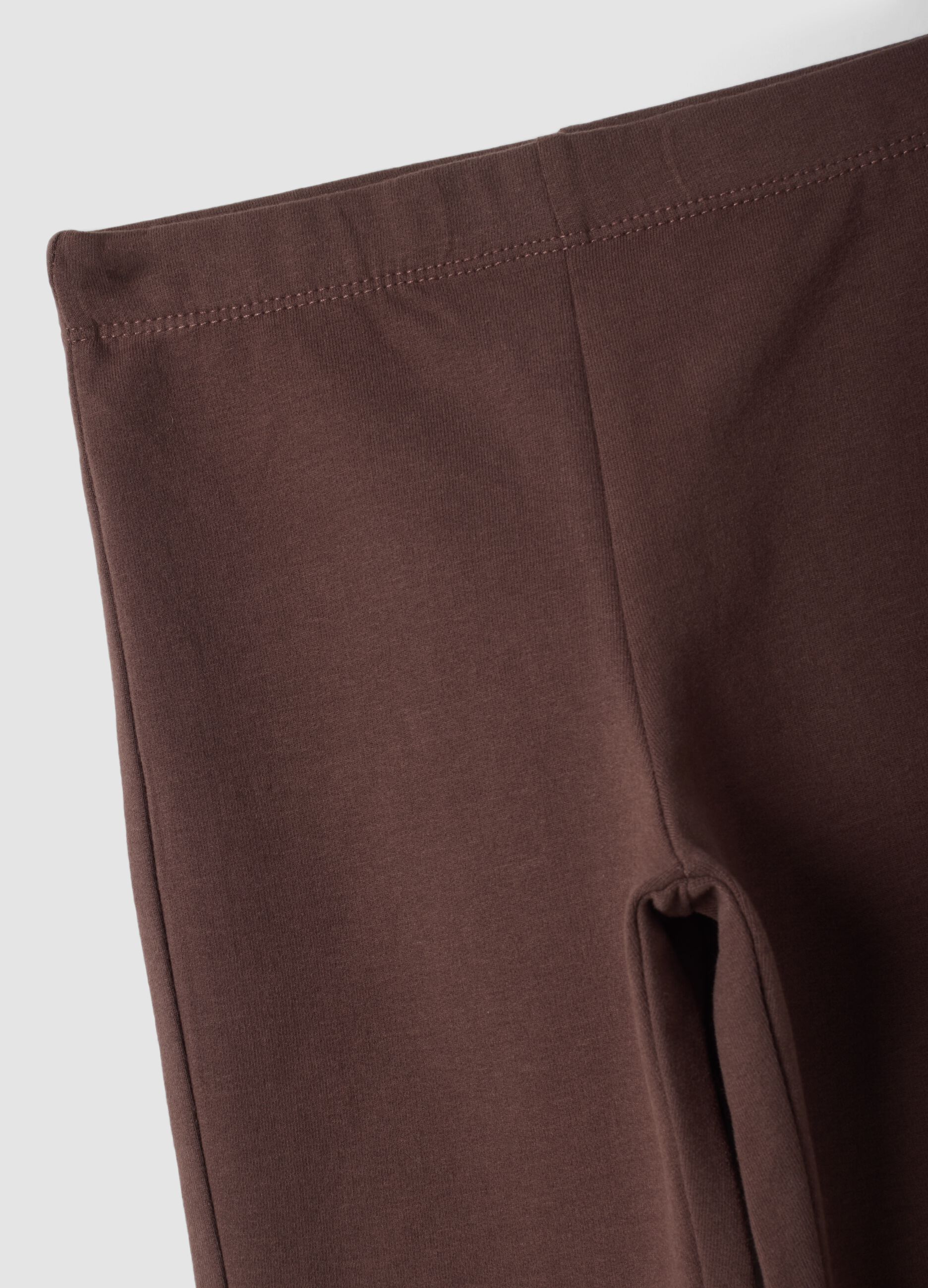 Brown skinny-fit leggings in stretchy organic cotton