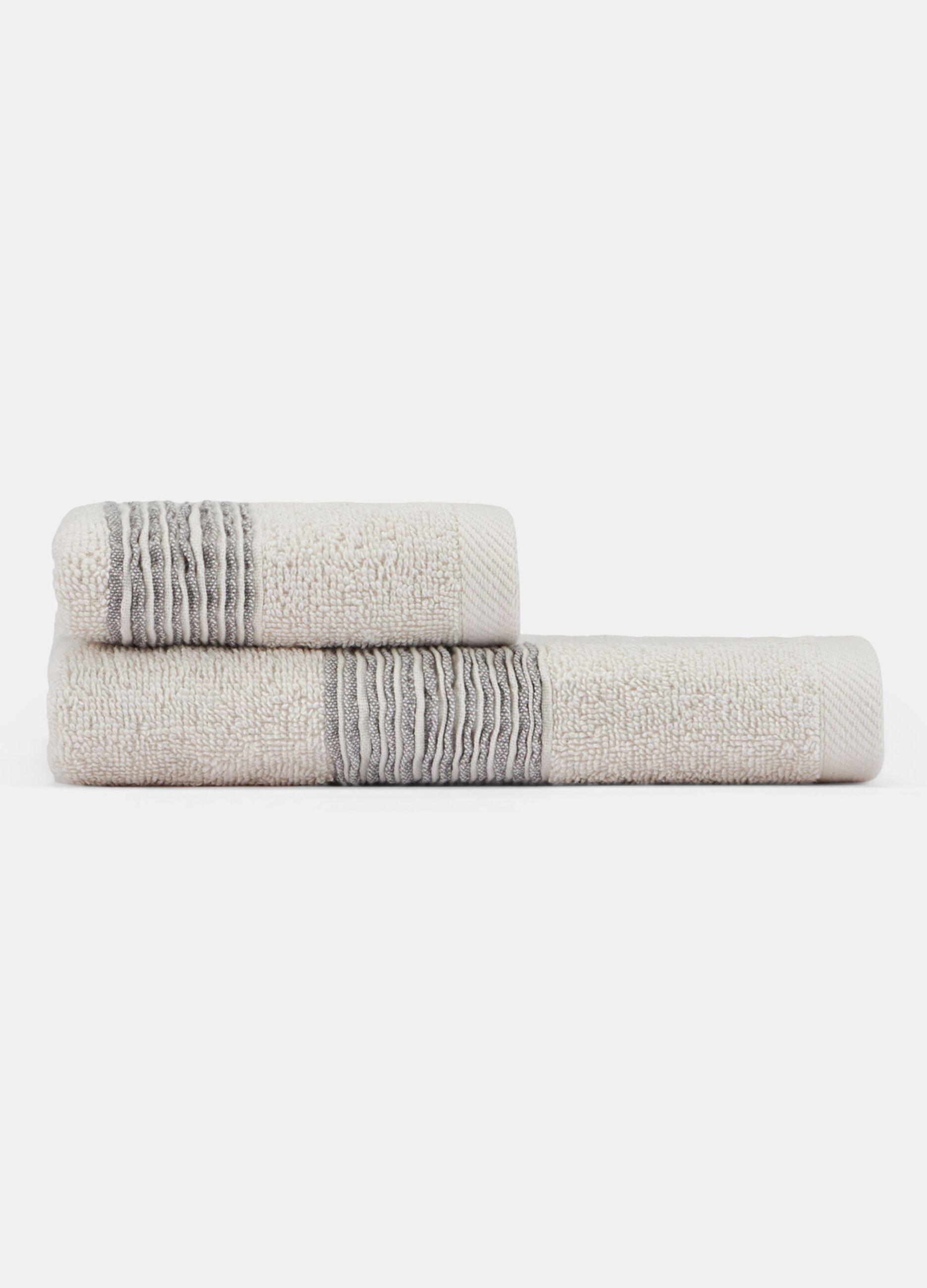 Asciugamano a righe in puro cotone