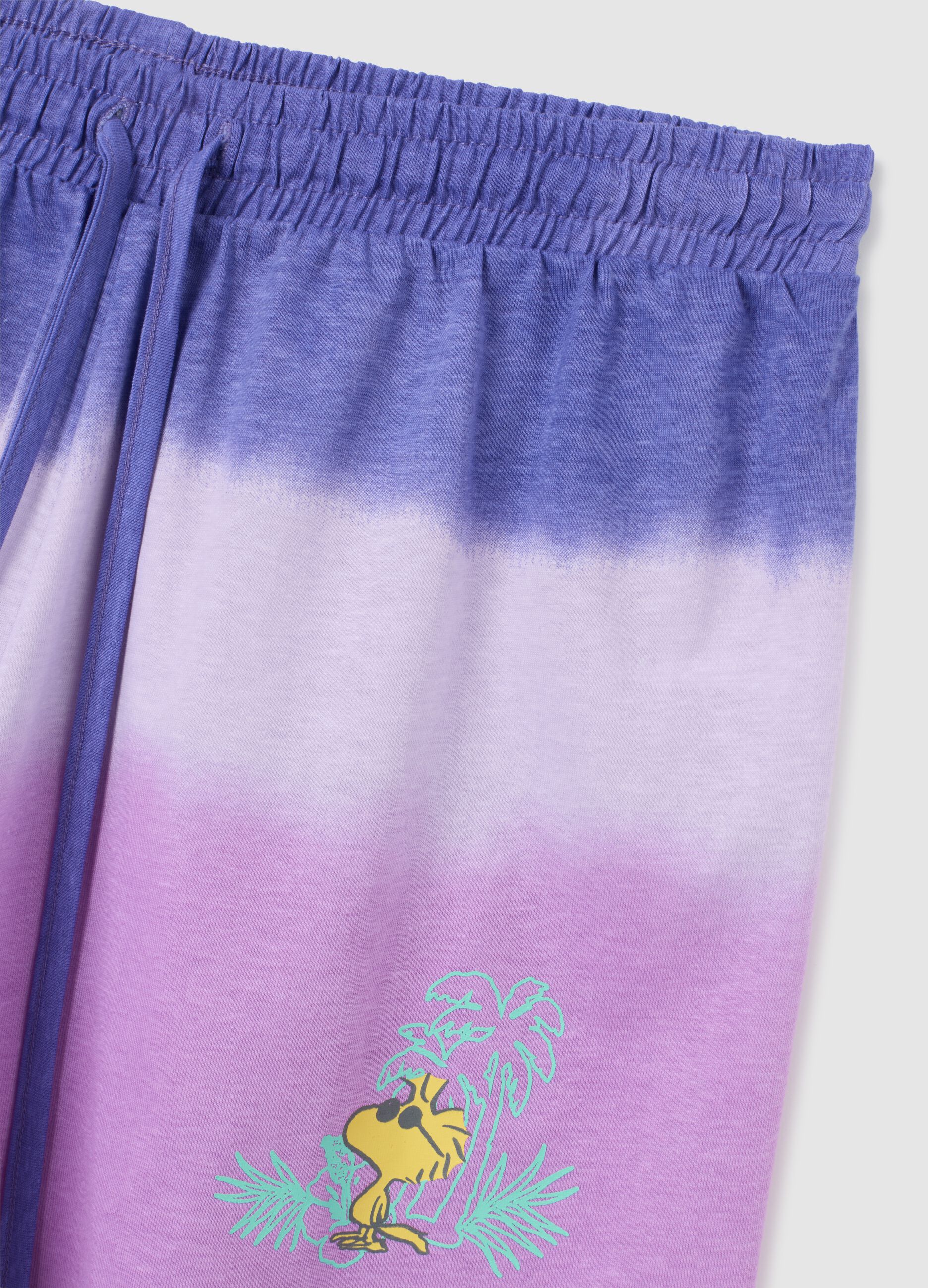 Women's pure cotton purple pyjama set regular fit with Snoopy print