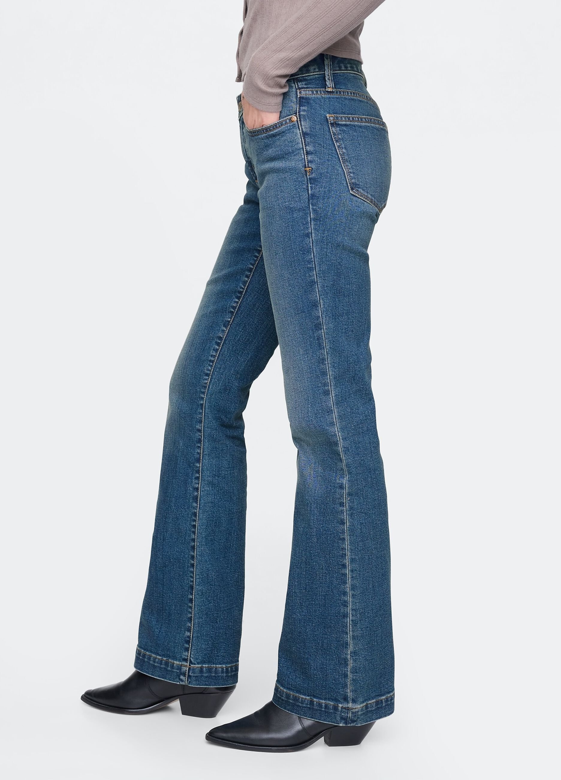 Wide-leg cotton blend jeans Gap