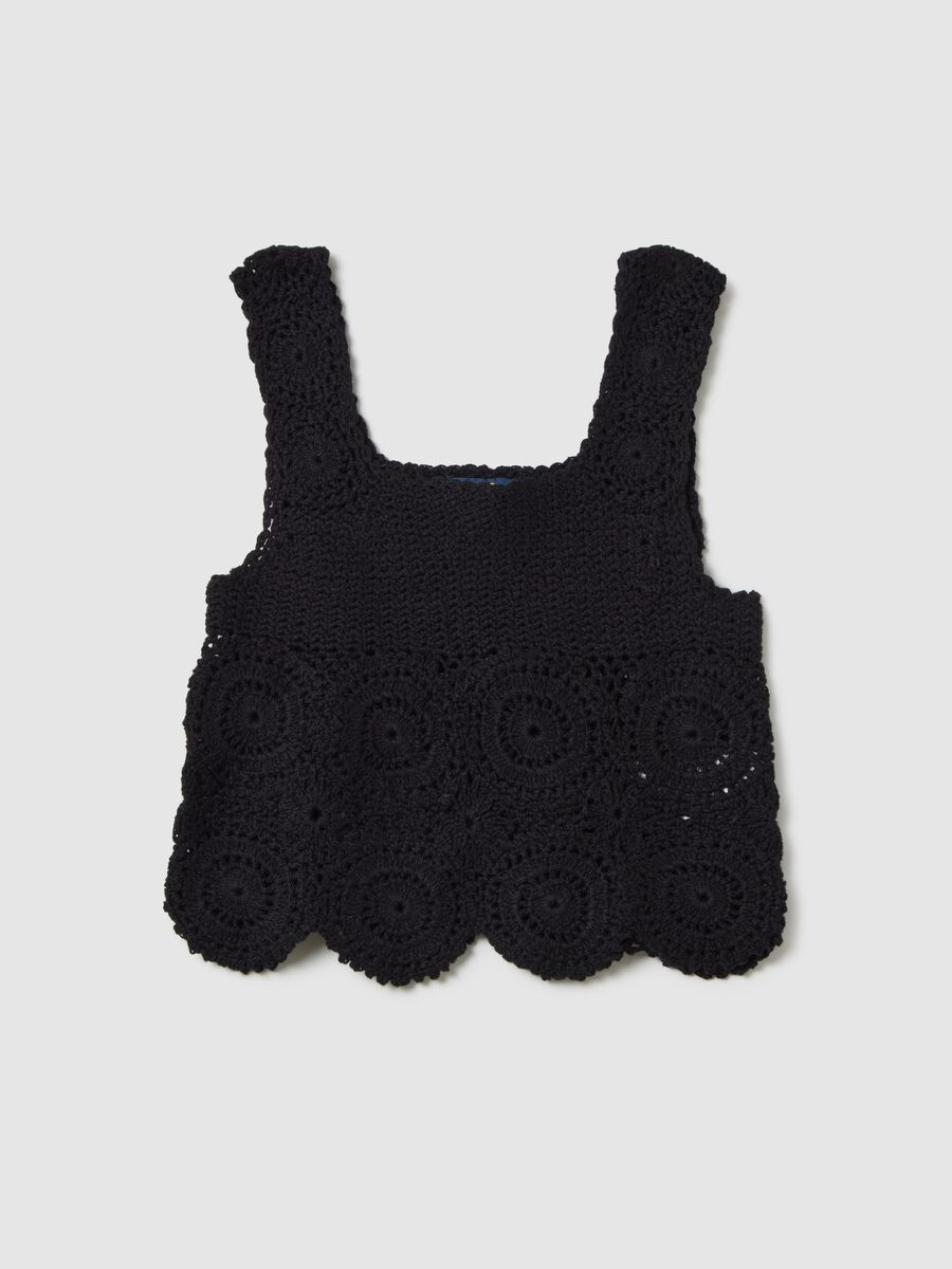 Girls' fitted black pure cotton top_0