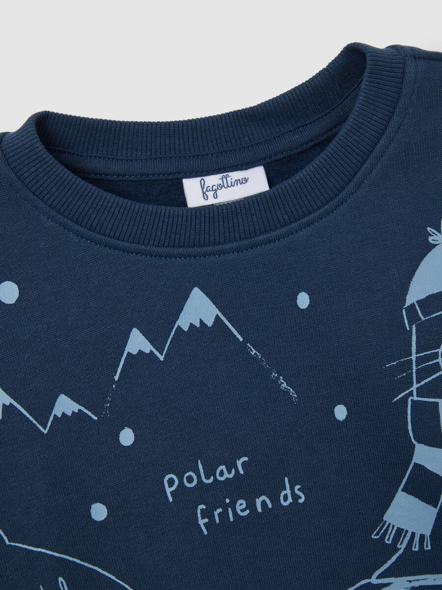 Children's sweatshirt in pure blue cotton regular fit_2