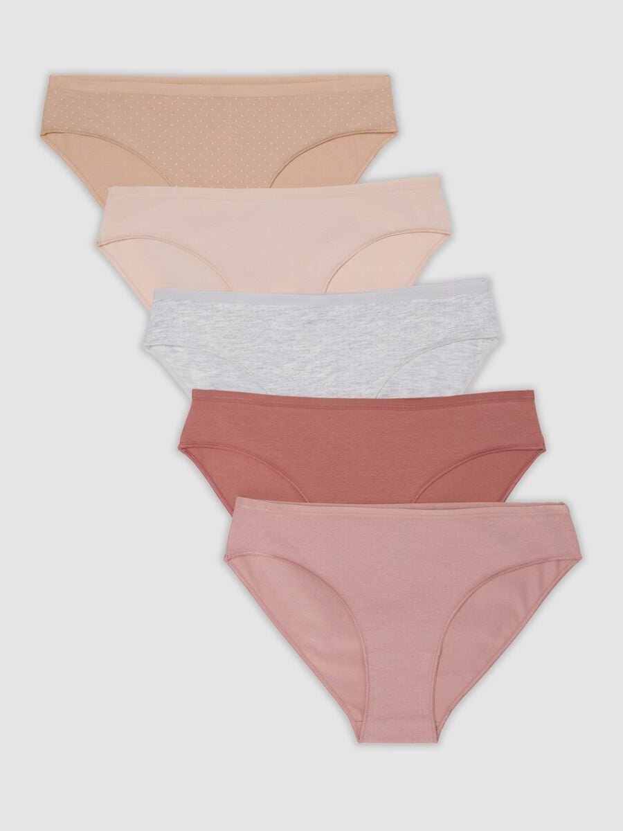Multipack di cinque slip multicolor in cotone organico e viscosa elasticizzato_4