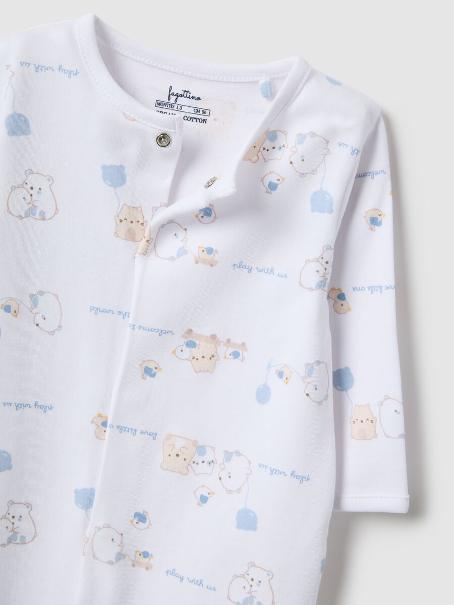 Blue and white pure cotton baby sleepsuits pack_2