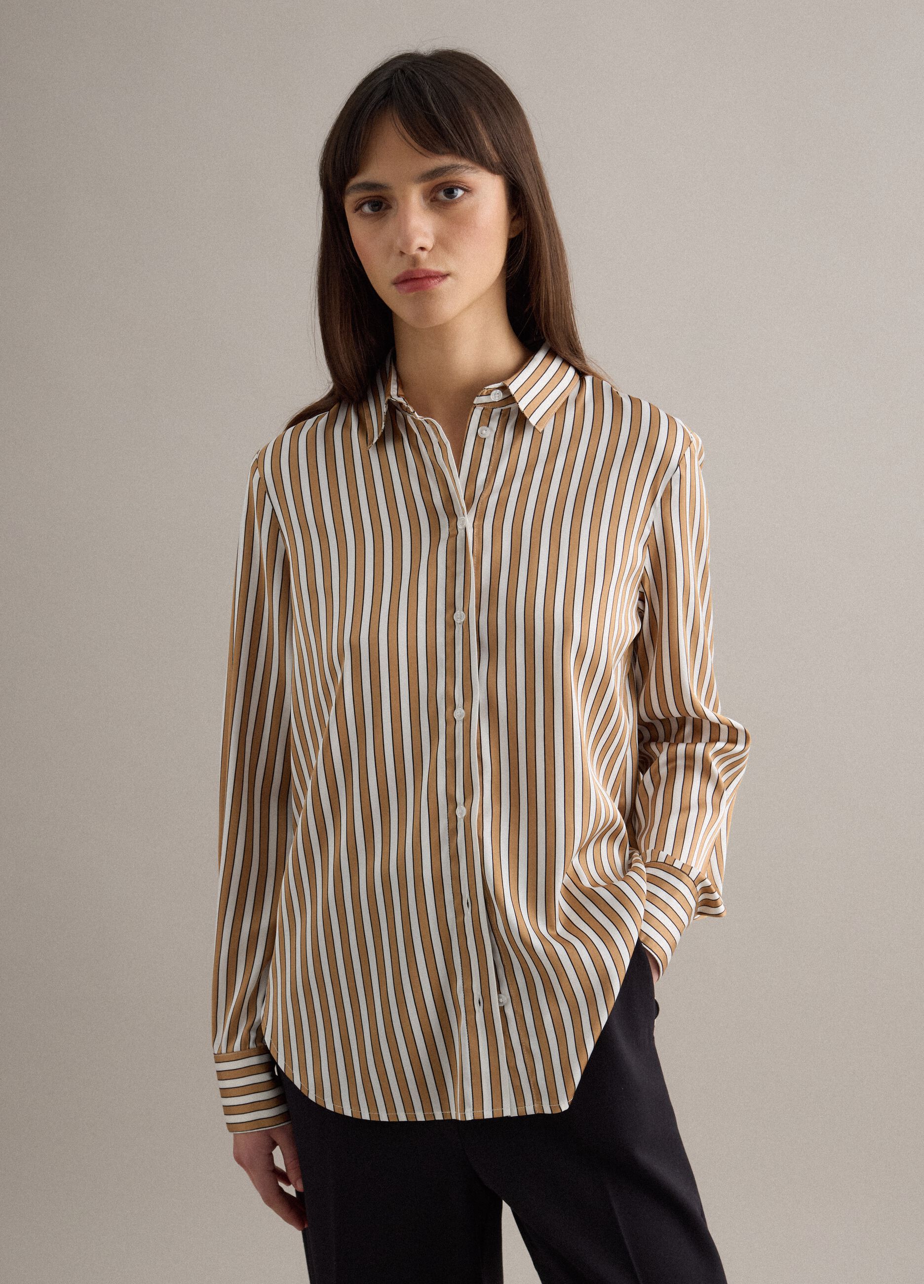 Multicolour striped long sleeve shirt regular fit