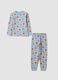 Light blue pure organic cotton pyjamas with all-over print for boys_0
