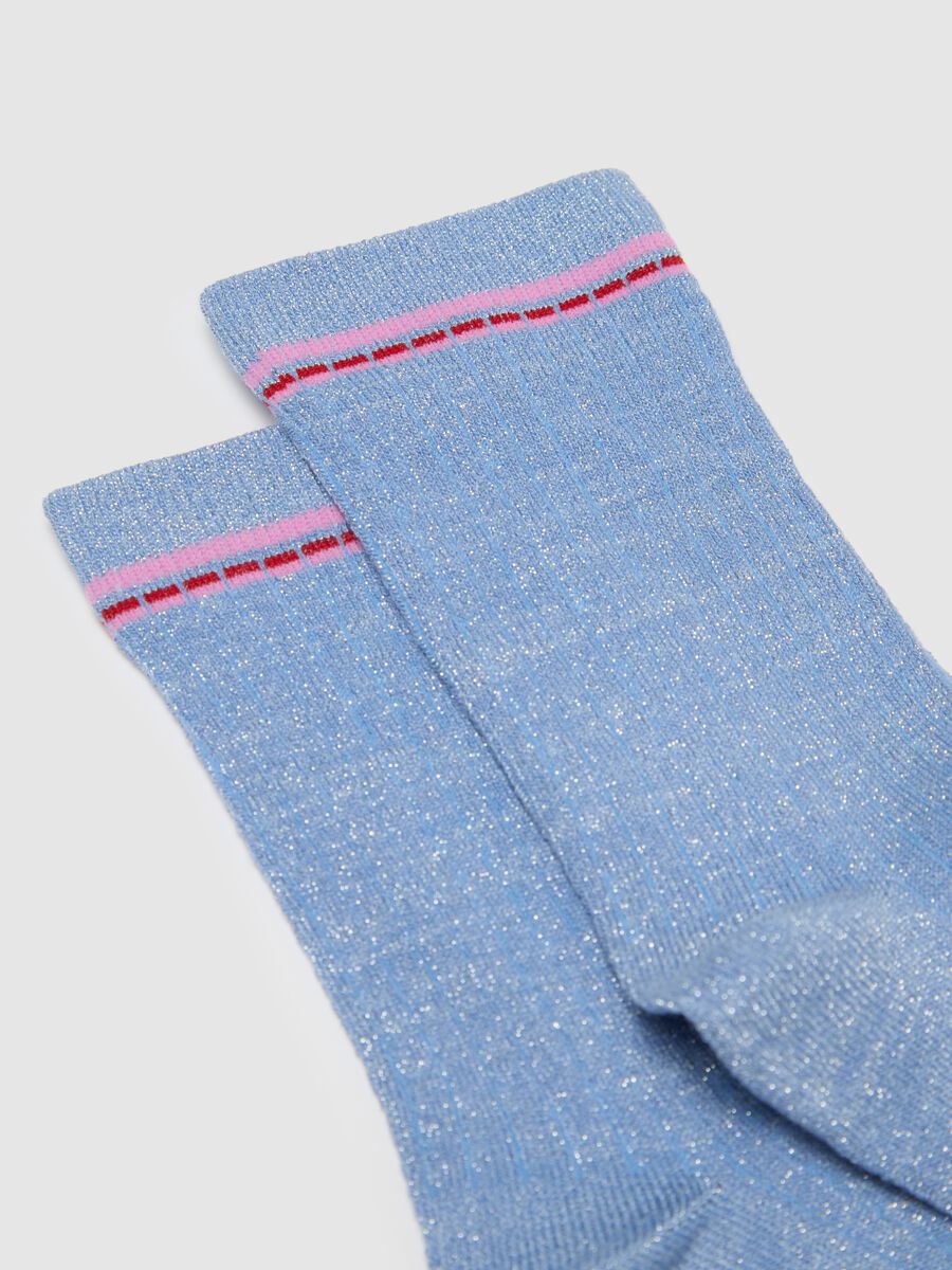 Short blue socks with sparkles_1