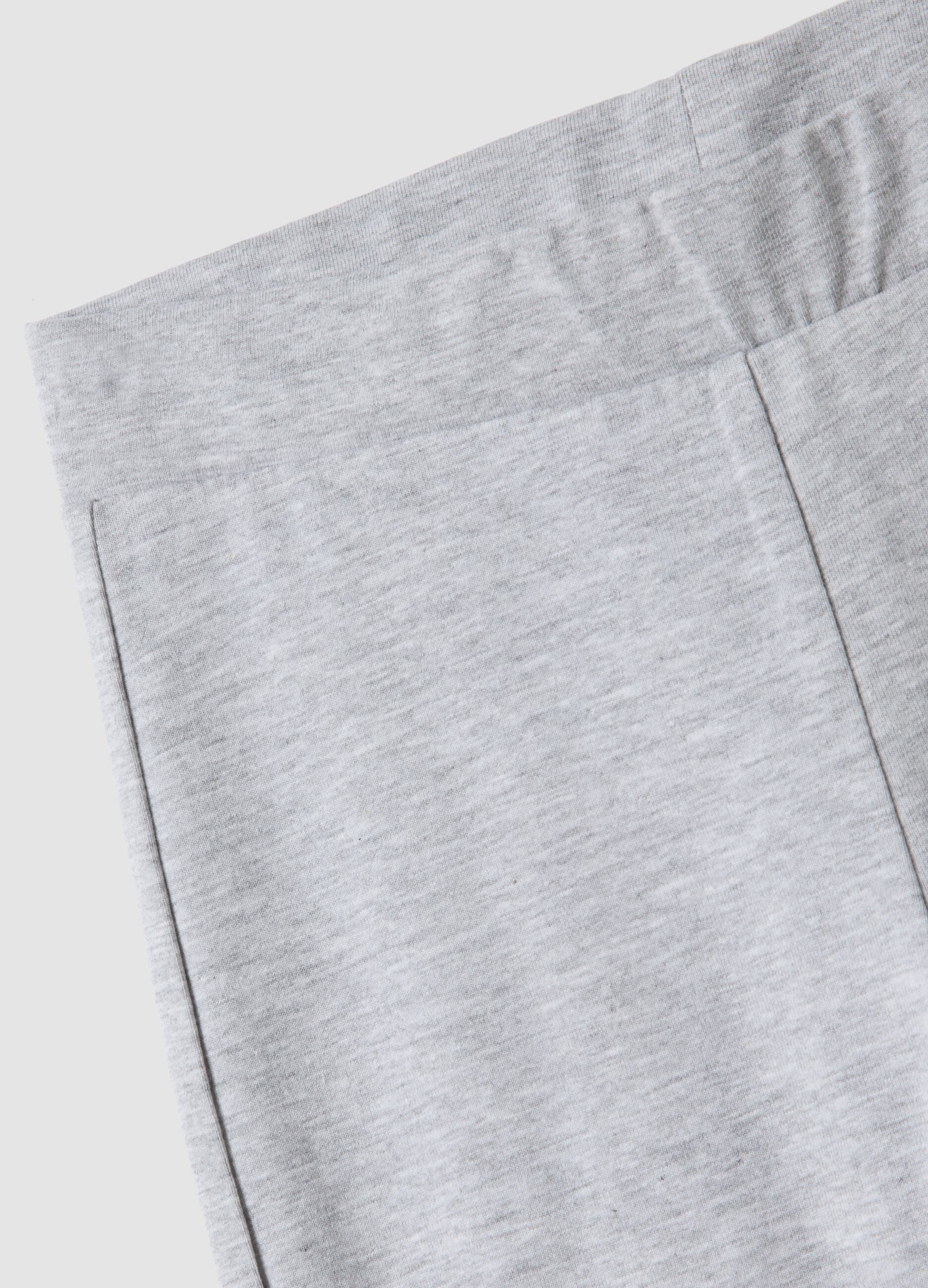 Girls&rsquo; grey flared leggings in stretch organic cotton