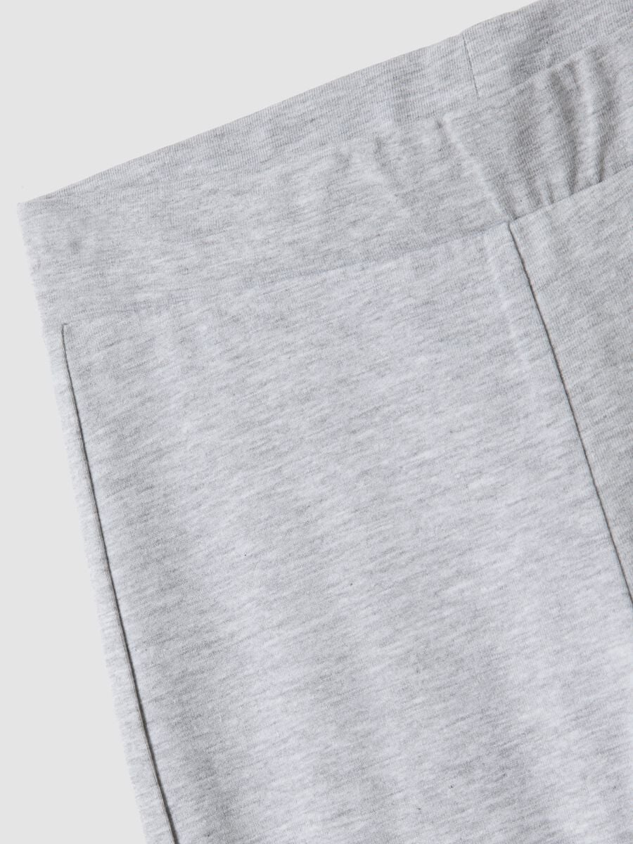 Leggings grigi flare in cotone organico elasticizzato per ragazza_4