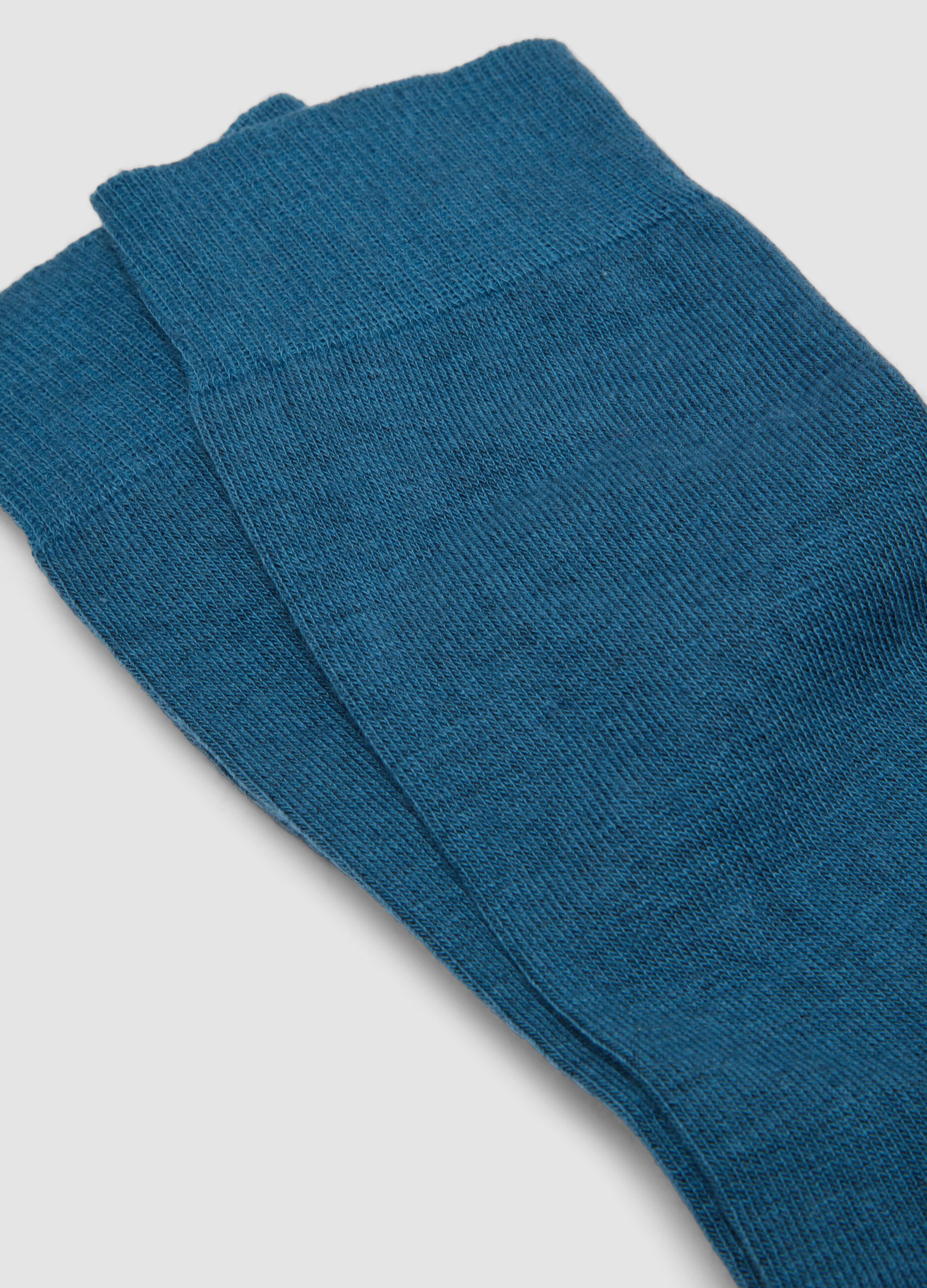 Blue short socks two-pack in cotton and cashmere blend