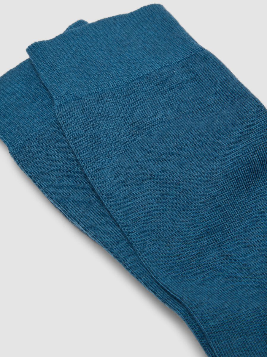 Blue short socks two-pack in cotton and cashmere blend_1