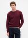 Maglione girocollo bordeaux in puro cotone_1