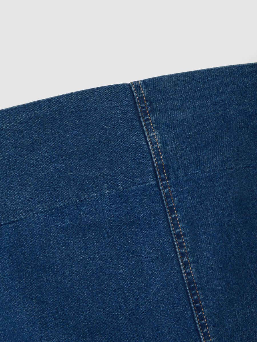 Pantaloni slim premaman blu in cotone elasticizzato_5