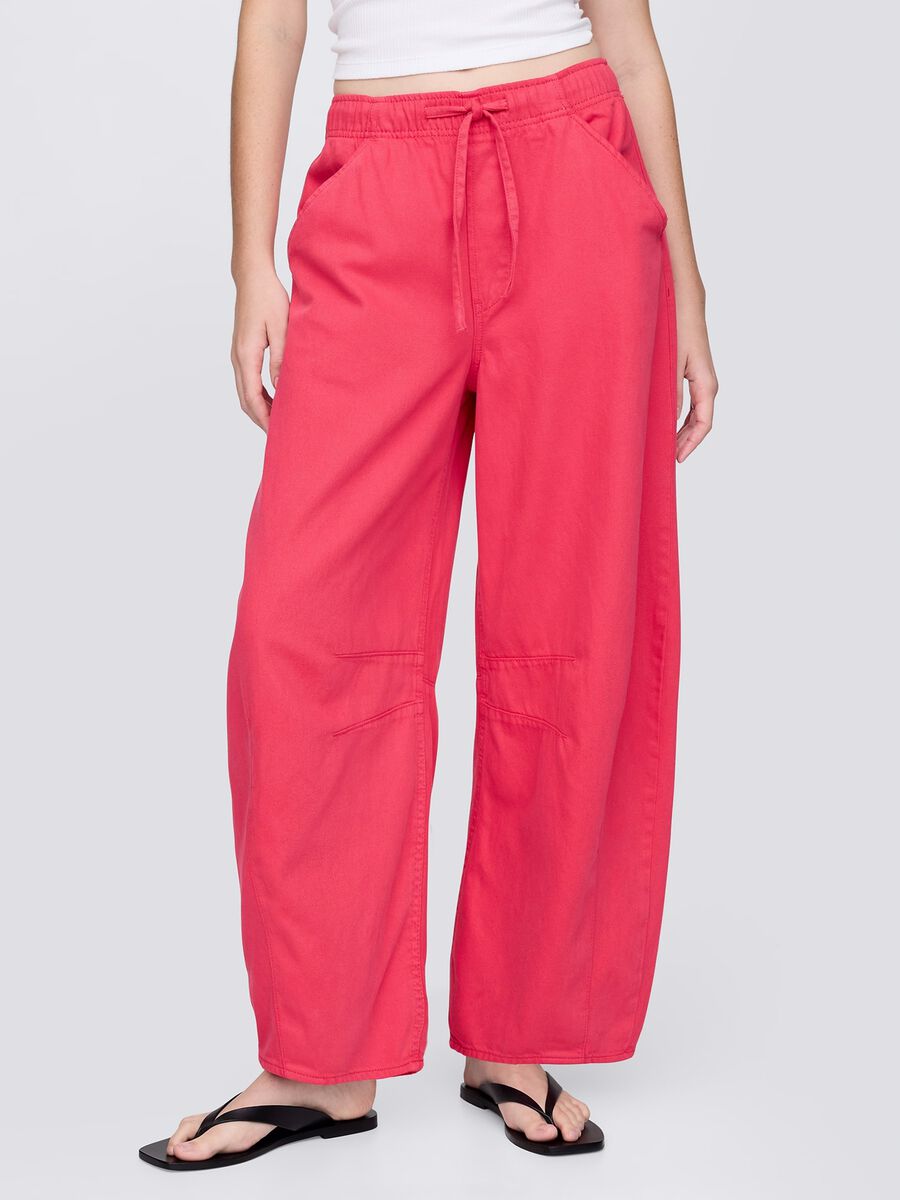 Pink Lyocell and cotton trousers_1
