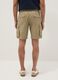 Beige pure cotton cargo shorts, regular fit_2