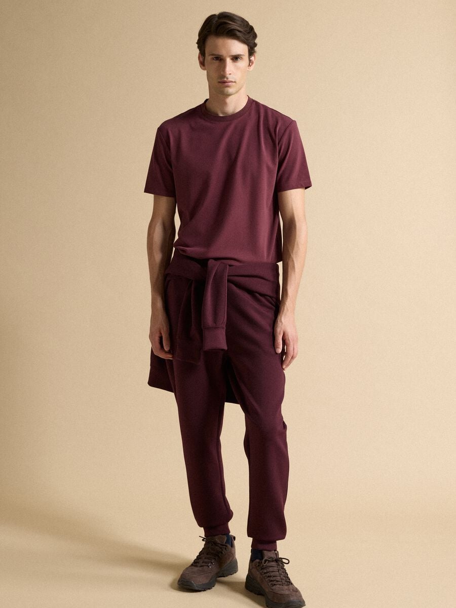 T-shirt rossa in misto cotone piquet elasticizzato regular fit Easy Dry_1