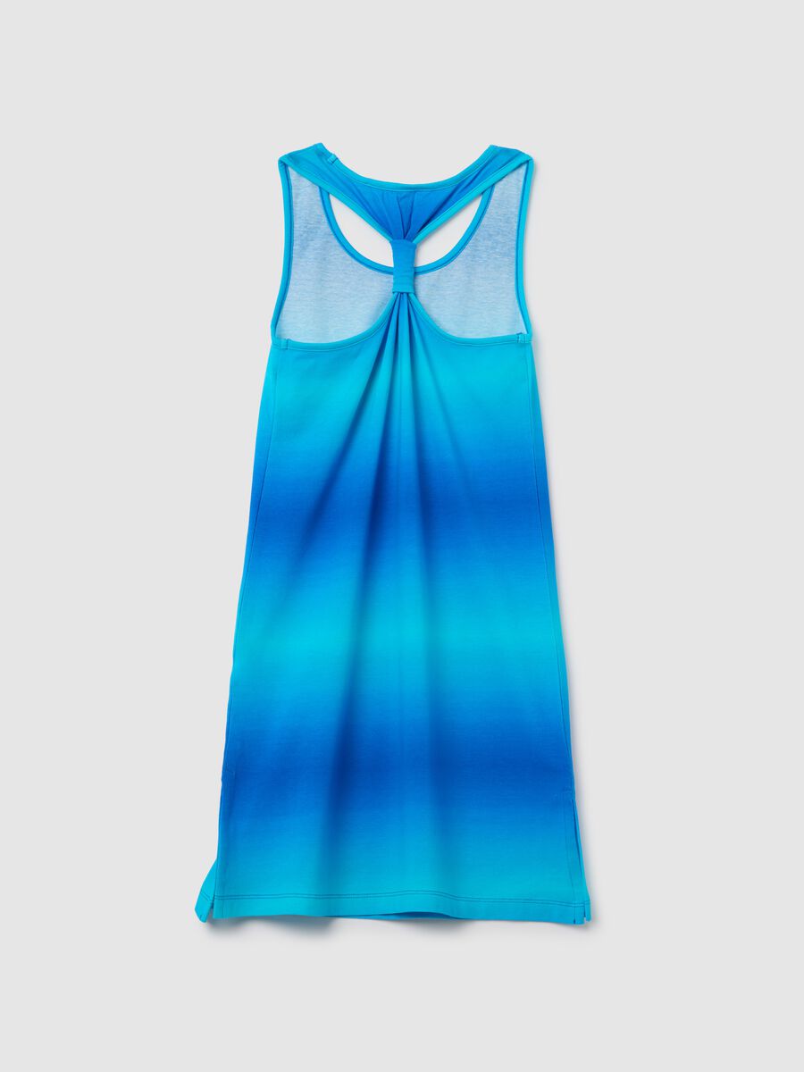 Girls' Blue Cotton Dress with Regular Fit_1