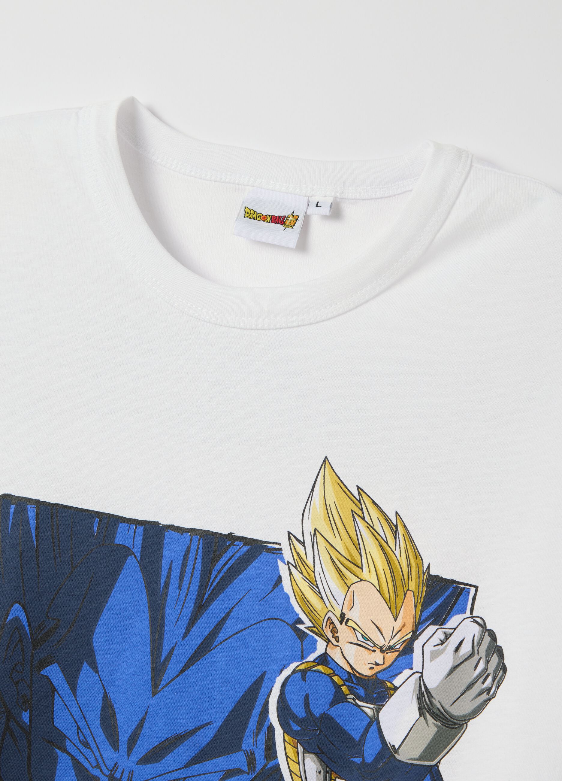White T-shirt with Vegeta Super Sayian print